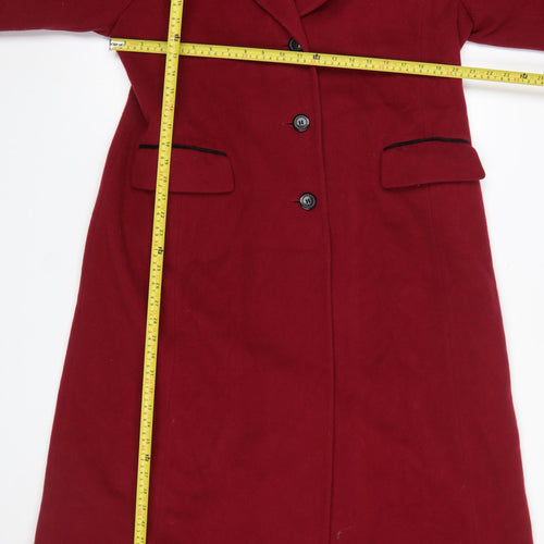 Country Casuals Women Red Wool Cashmere Blend Long Coat Size 16