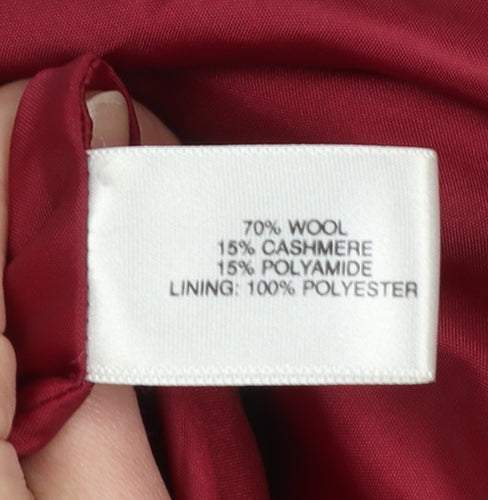 Country Casuals Women Red Wool Cashmere Blend Long Coat Size 16