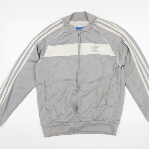 Adidas Men's Grey Full Zip Sweatshirt Medium Classic Logo