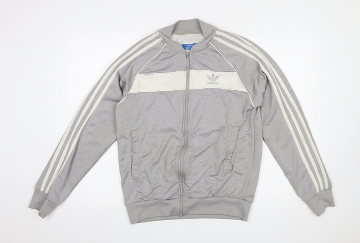 Adidas Men's Grey Full Zip Sweatshirt Medium Classic Logo