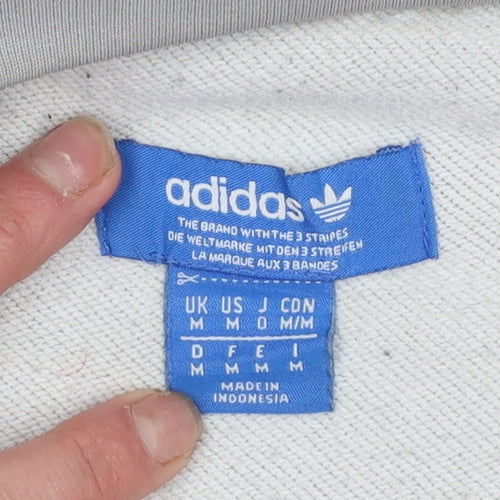 Adidas Men's Grey Full Zip Sweatshirt Medium Classic Logo