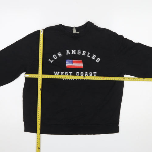 ASOS Women Black Los Angeles West Coast Cotton Sweatshirt UK 10