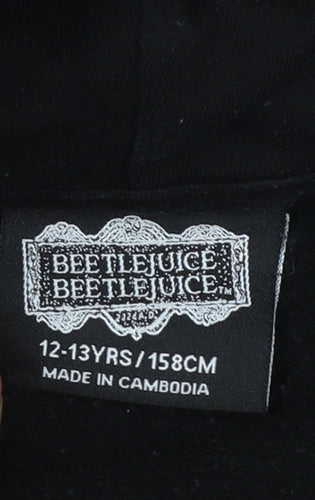 Primark Girls Black Beetlejuice Pullover Hoodie 12-13 Years