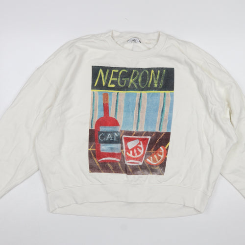 Next Women Ivory Negroni Graphic Pullover Sweatshirt M