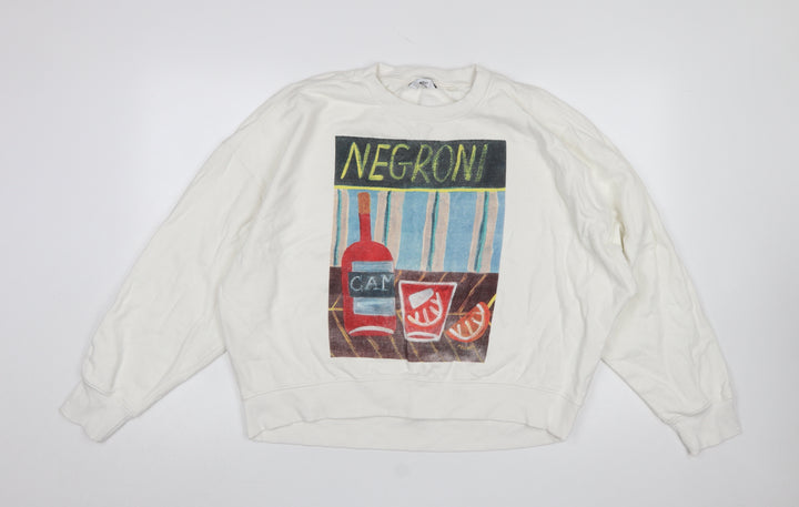 Next Women Ivory Negroni Graphic Pullover Sweatshirt M