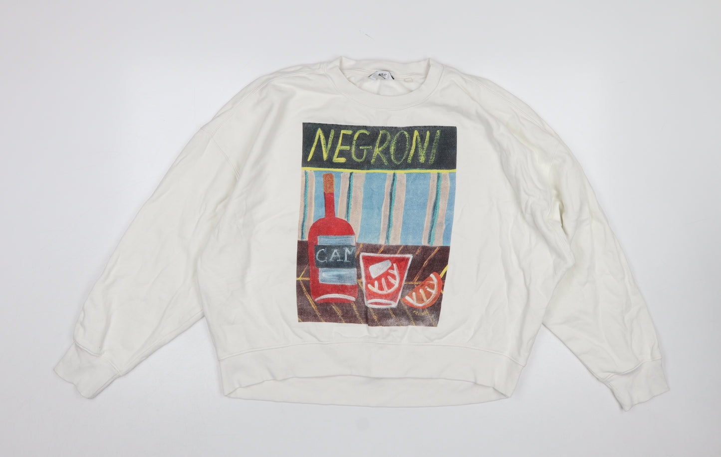 Next Women Ivory Negroni Graphic Pullover Sweatshirt M