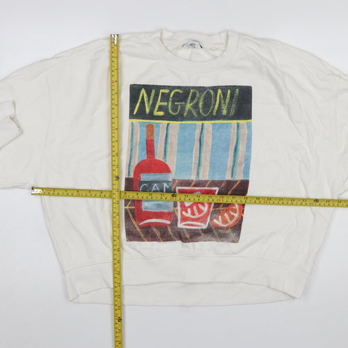 Next Women Ivory Negroni Graphic Pullover Sweatshirt M