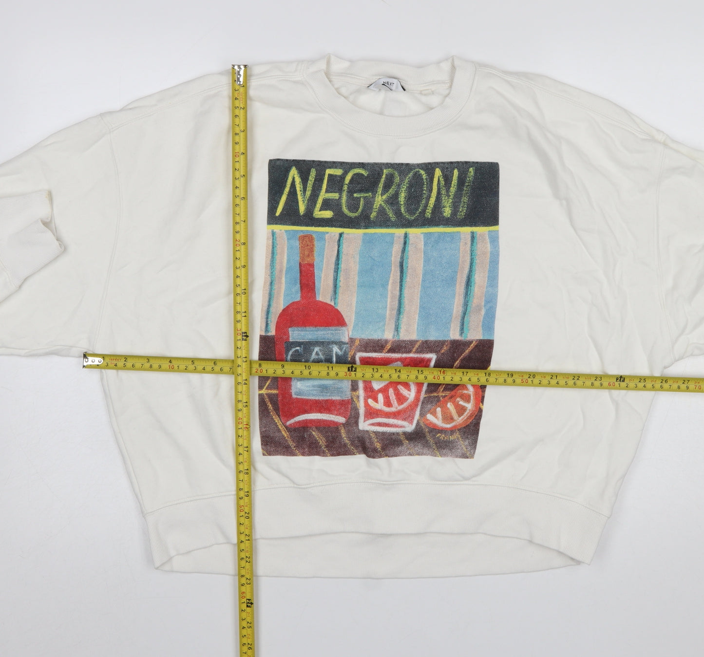 Next Women Ivory Negroni Graphic Pullover Sweatshirt M