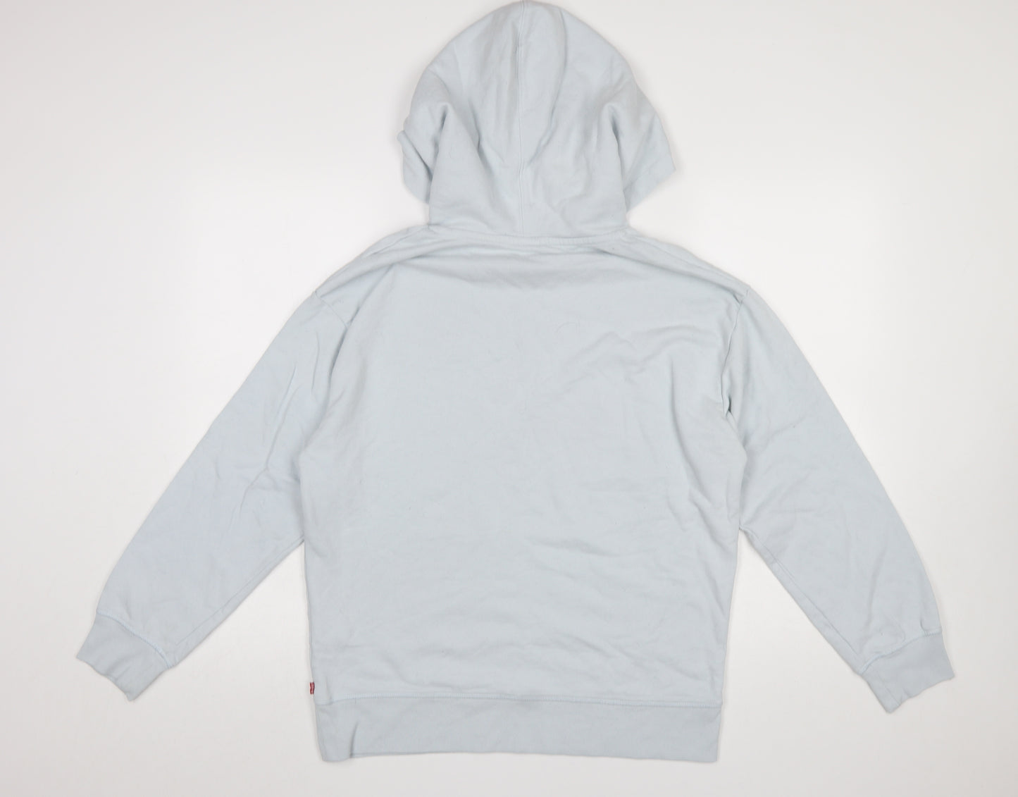 Levi's Women Blue Pullover Hoodie Medium Cotton Blend Graphic Print
