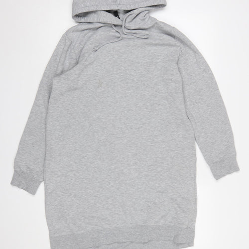 H&M Women’s Grey Hoodie T-Shirt Dress Size 12 Casual Long Sleeve