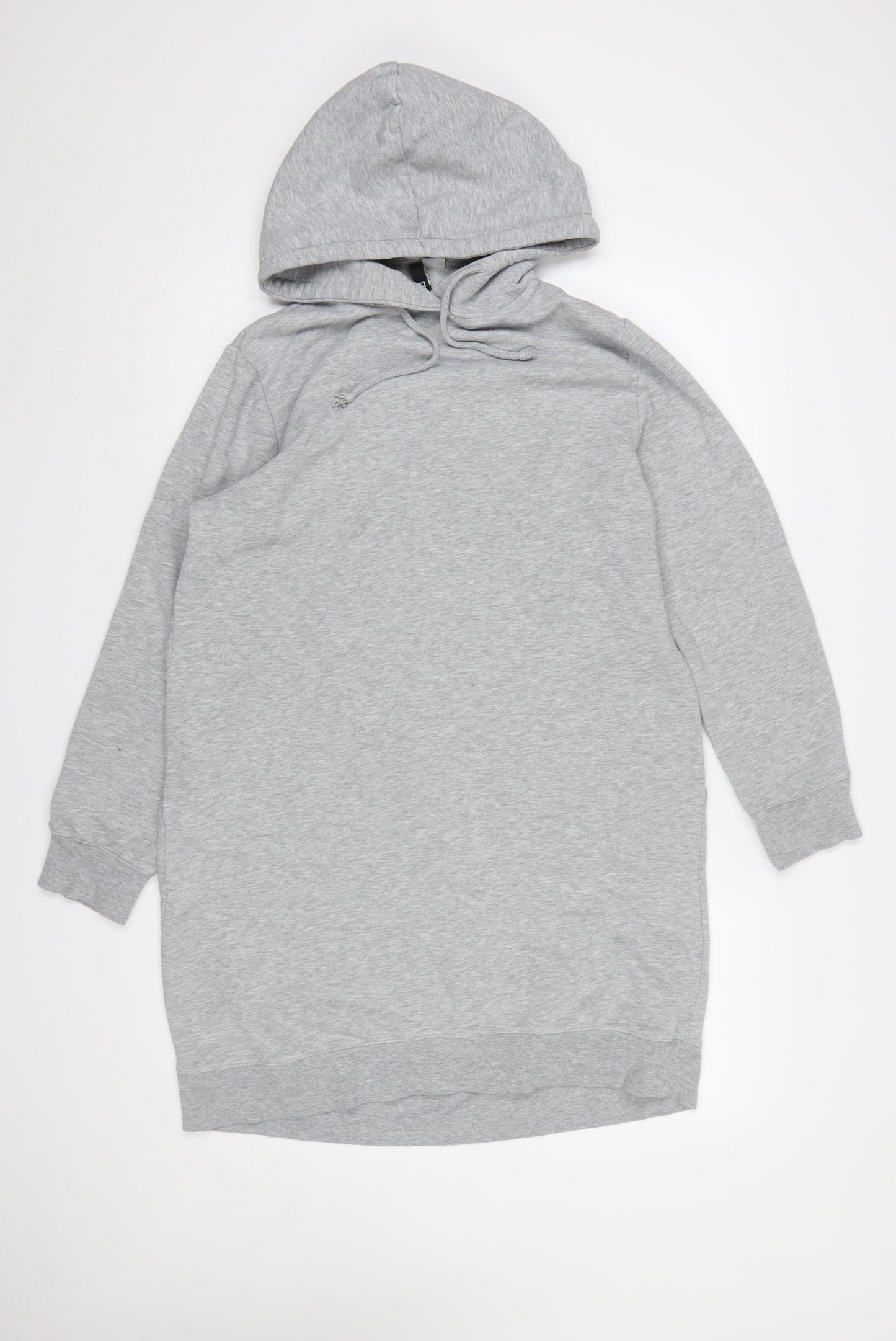 H&M Women’s Grey Hoodie T-Shirt Dress Size 12 Casual Long Sleeve
