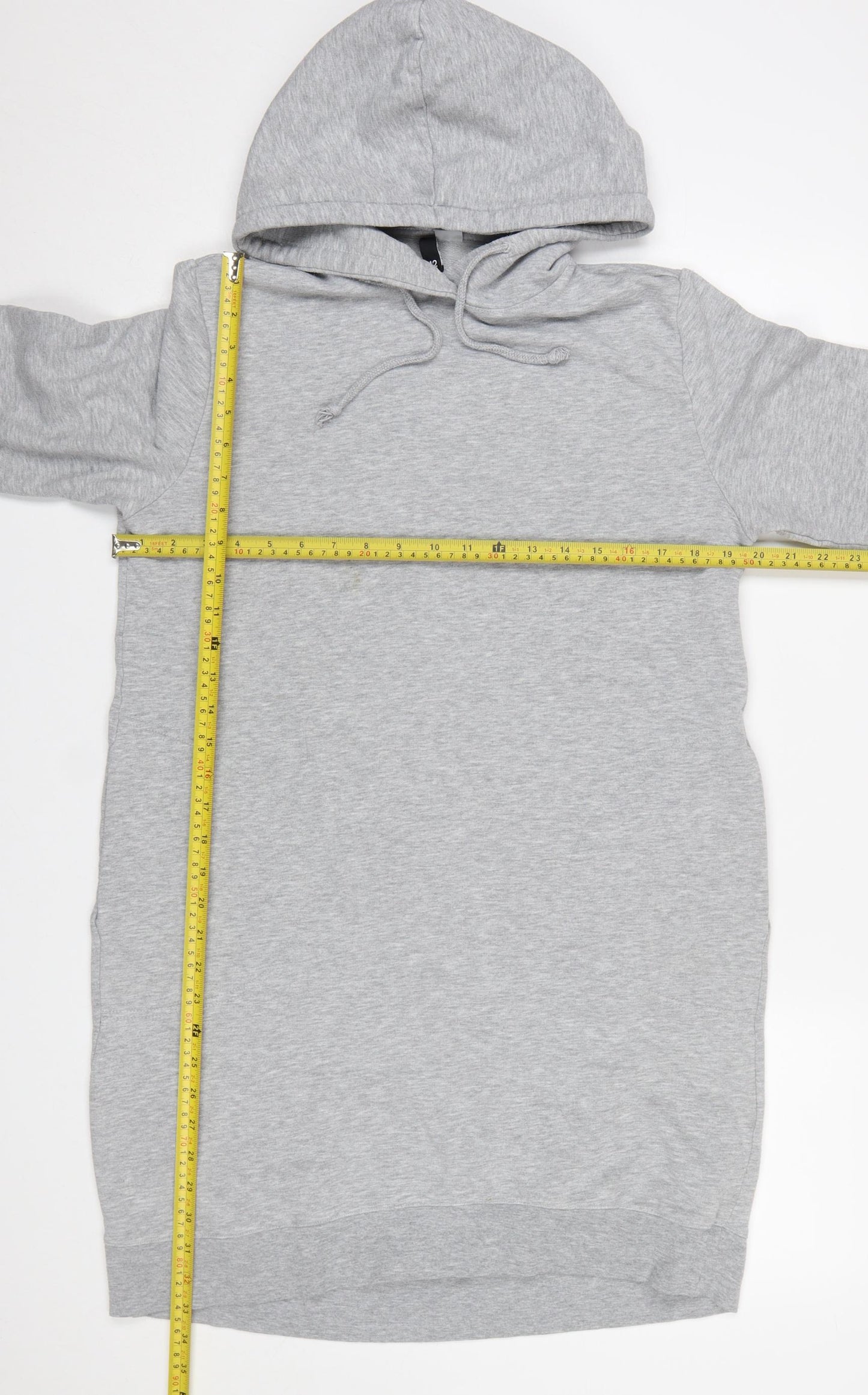 H&M Women’s Grey Hoodie T-Shirt Dress Size 12 Casual Long Sleeve