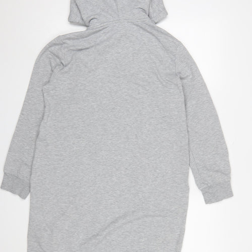H&M Women’s Grey Hoodie T-Shirt Dress Size 12 Casual Long Sleeve