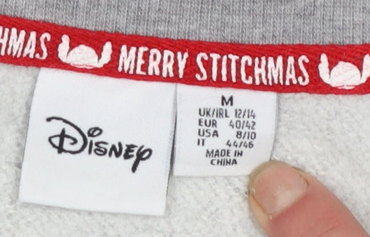 Disney Primark Women's Grey Stitch Christmas Sweatshirt Size M 12/14