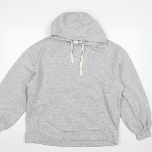 ASOS Design Women’s Grey Pullover Hoodie Size 12 Relaxed Fit
