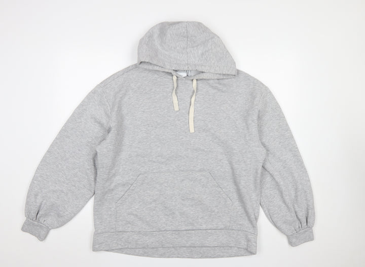 ASOS Design Women’s Grey Pullover Hoodie Size 12 Relaxed Fit