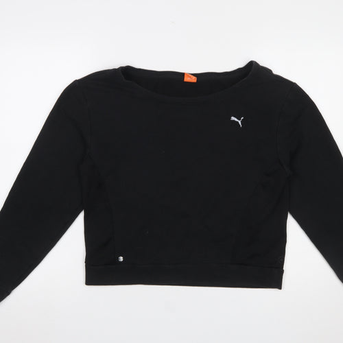 Puma Women's Black Crew Neck Long Sleeve Pullover Sweatshirt Size 14