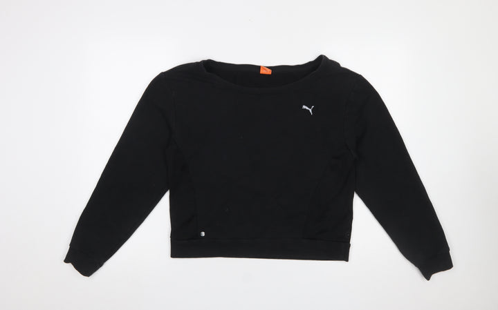 Puma Women's Black Crew Neck Long Sleeve Pullover Sweatshirt Size 14