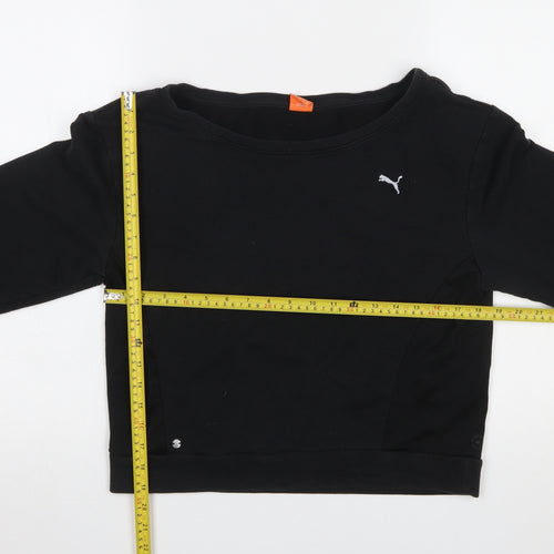 Puma Women's Black Crew Neck Long Sleeve Pullover Sweatshirt Size 14