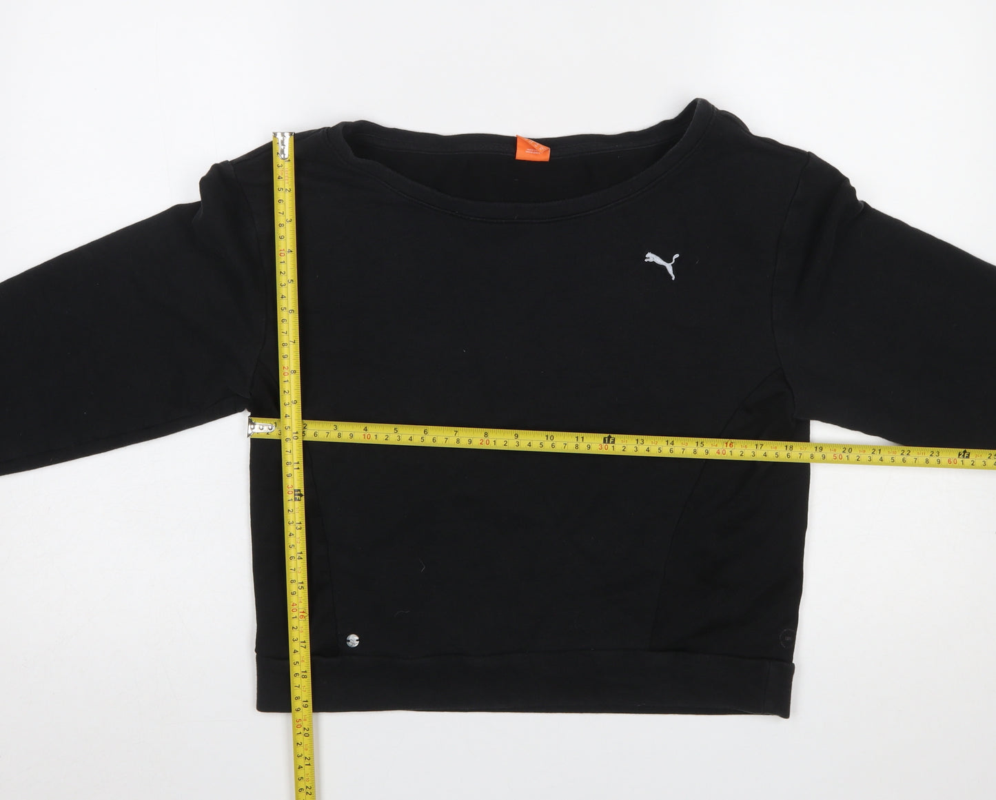 Puma Women's Black Crew Neck Long Sleeve Pullover Sweatshirt Size 14
