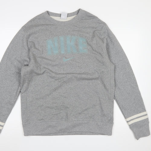 Nike Men's Grey Crew Neck Regular Fit Sweatshirt Medium