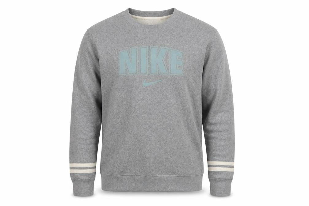Front view of Nike Men's Grey Crew Neck Regular Fit Sweatshirt Medium