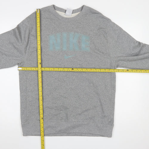 Nike Men's Grey Crew Neck Regular Fit Sweatshirt Medium