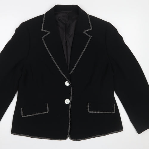 Planet Womens Black Size 16 Tailored Single-Breasted Blazer