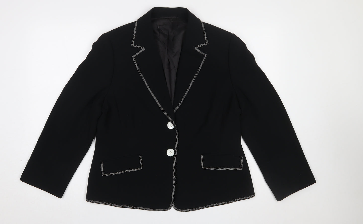 Planet Womens Black Size 16 Tailored Single-Breasted Blazer