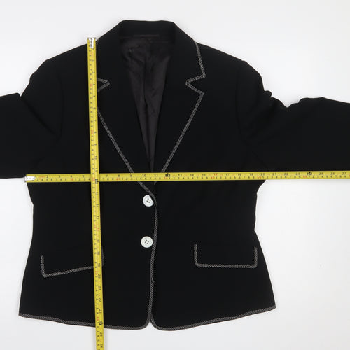 Planet Womens Black Size 16 Tailored Single-Breasted Blazer