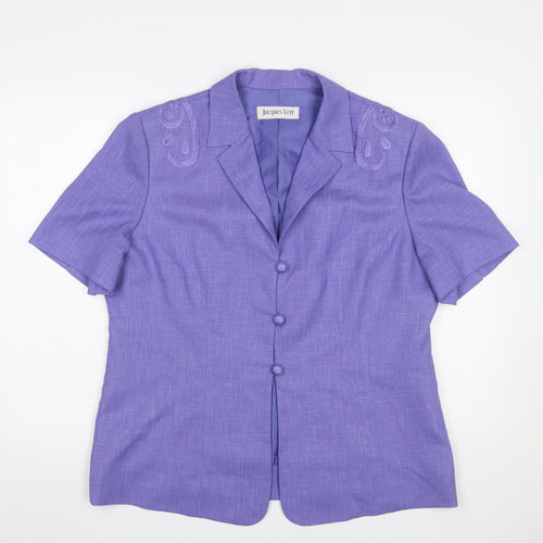 Jacques Vert Women's Purple Size 18 Short Sleeve Suit Jacket