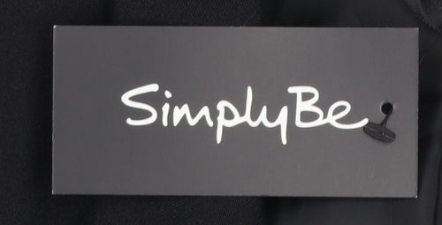 Simply Be Women's Black Double-Breasted Blazer Jacket Size 30