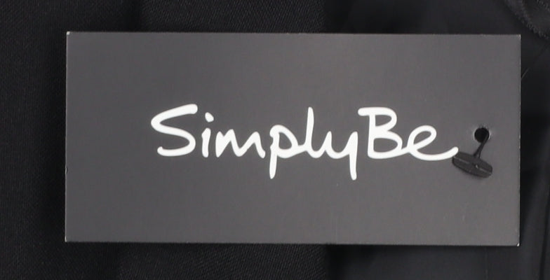 Simply Be Women's Black Double-Breasted Blazer Jacket Size 30