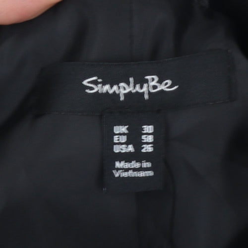 Simply Be Women's Black Double-Breasted Blazer Jacket Size 30
