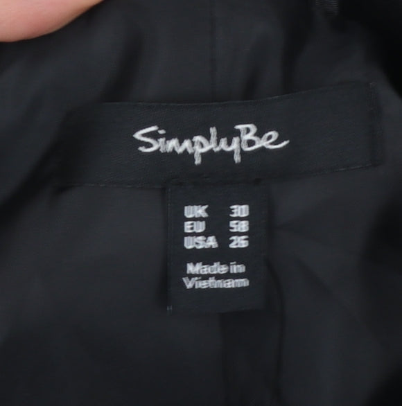 Simply Be Women's Black Double-Breasted Blazer Jacket Size 30