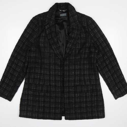 Ruth Langsford Women's Black Check Bouclé Blazer Jacket Size 18