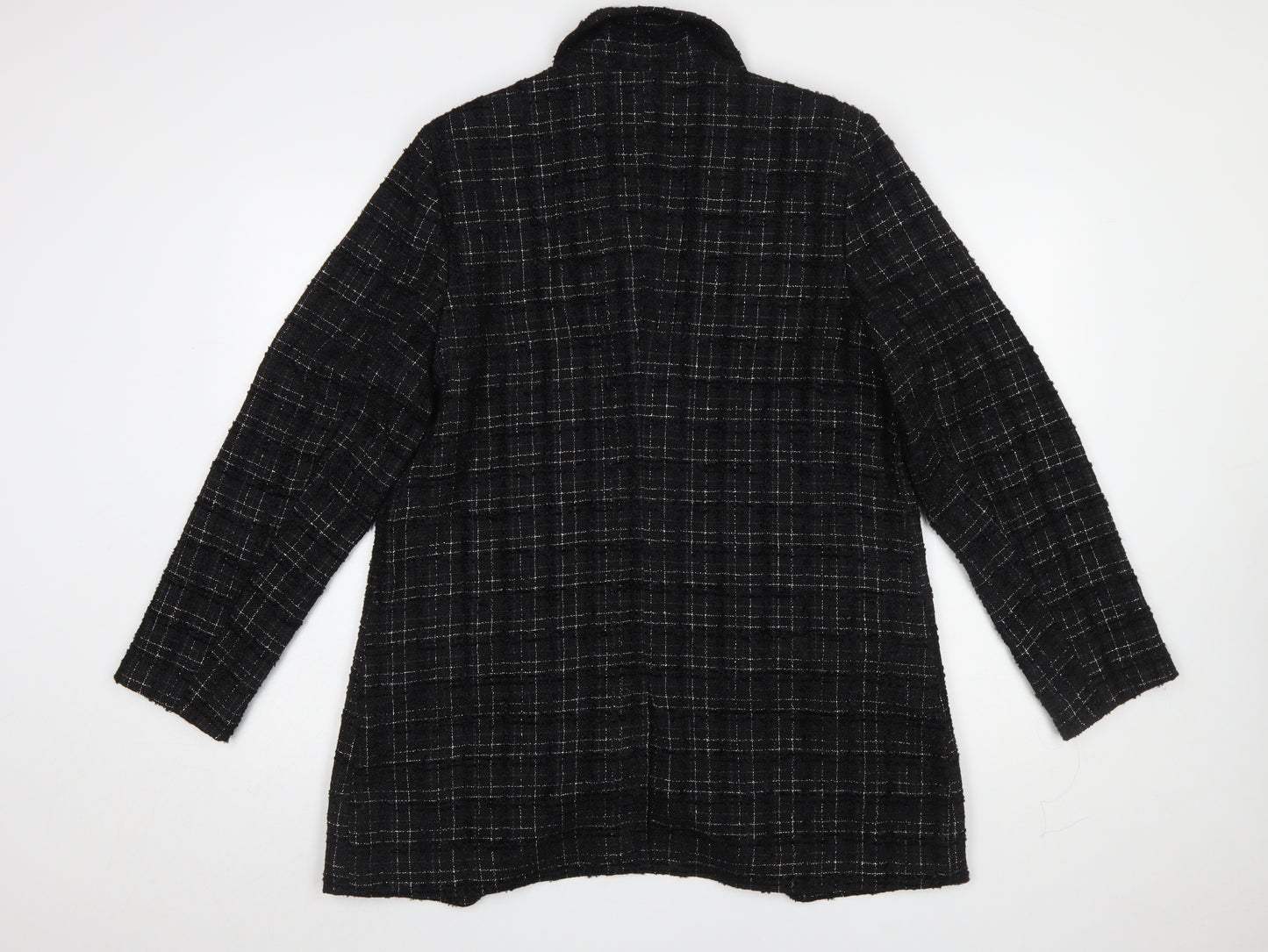 Ruth Langsford Women's Black Check Bouclé Blazer Jacket Size 18