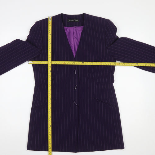 Jacques Vert Women’s Purple Pinstripe Long Blazer Size 10