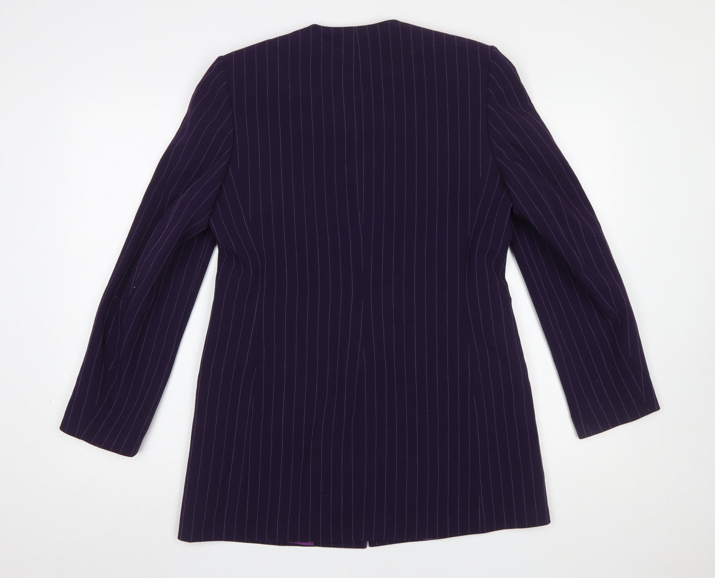 Jacques Vert Women’s Purple Pinstripe Long Blazer Size 10