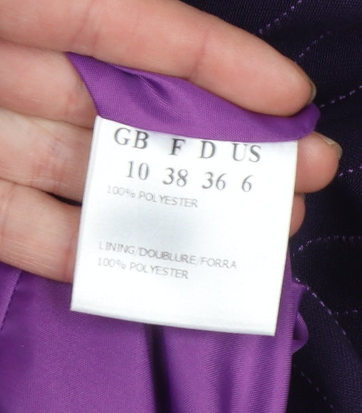 Jacques Vert Women’s Purple Pinstripe Long Blazer Size 10