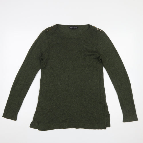 Dorothy Perkins Women Green Crew Neck Long Sleeve Pullover Jumper UK 12