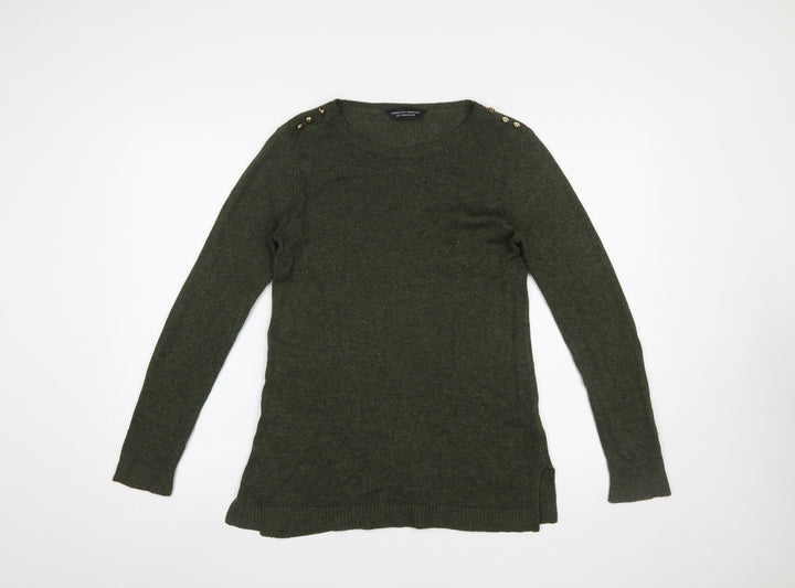 Dorothy Perkins Women Green Crew Neck Long Sleeve Pullover Jumper UK 12