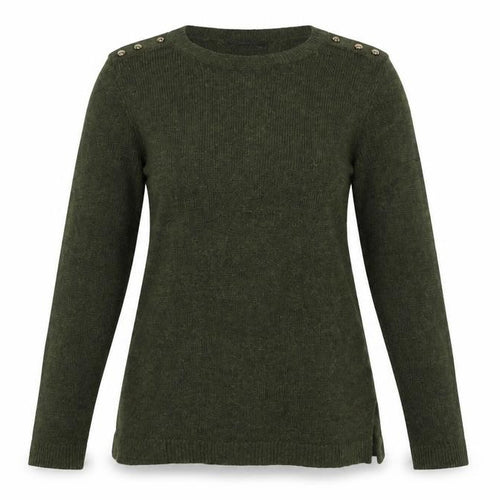 Dorothy Perkins Women Green Crew Neck Long Sleeve Pullover Jumper UK 12