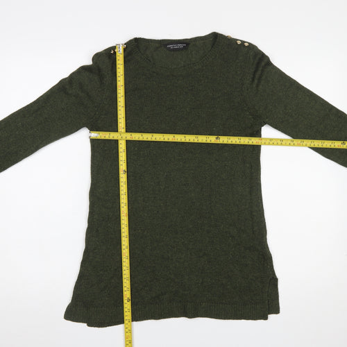 Dorothy Perkins Women Green Crew Neck Long Sleeve Pullover Jumper UK 12