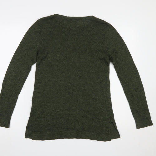 Dorothy Perkins Women Green Crew Neck Long Sleeve Pullover Jumper UK 12