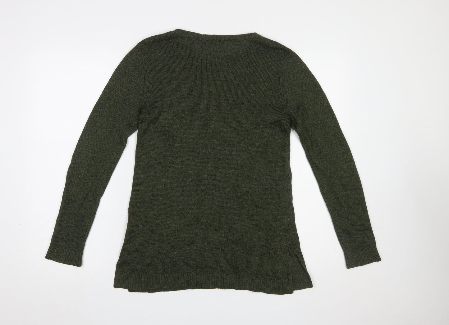 Dorothy Perkins Women Green Crew Neck Long Sleeve Pullover Jumper UK 12