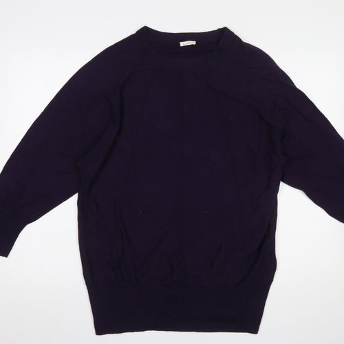 Kaliko Women’s Purple Cotton Blend Long Sleeve Crew Neck Jumper L