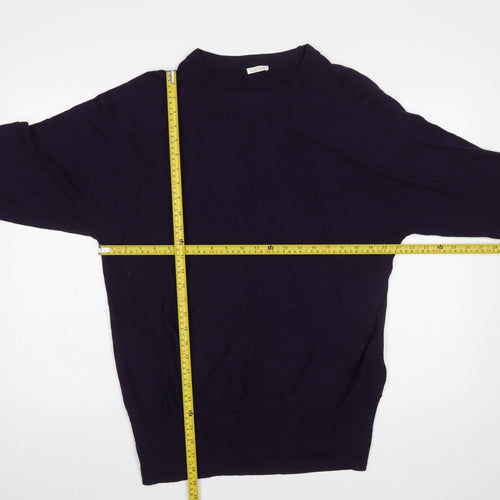 Kaliko Women’s Purple Cotton Blend Long Sleeve Crew Neck Jumper L