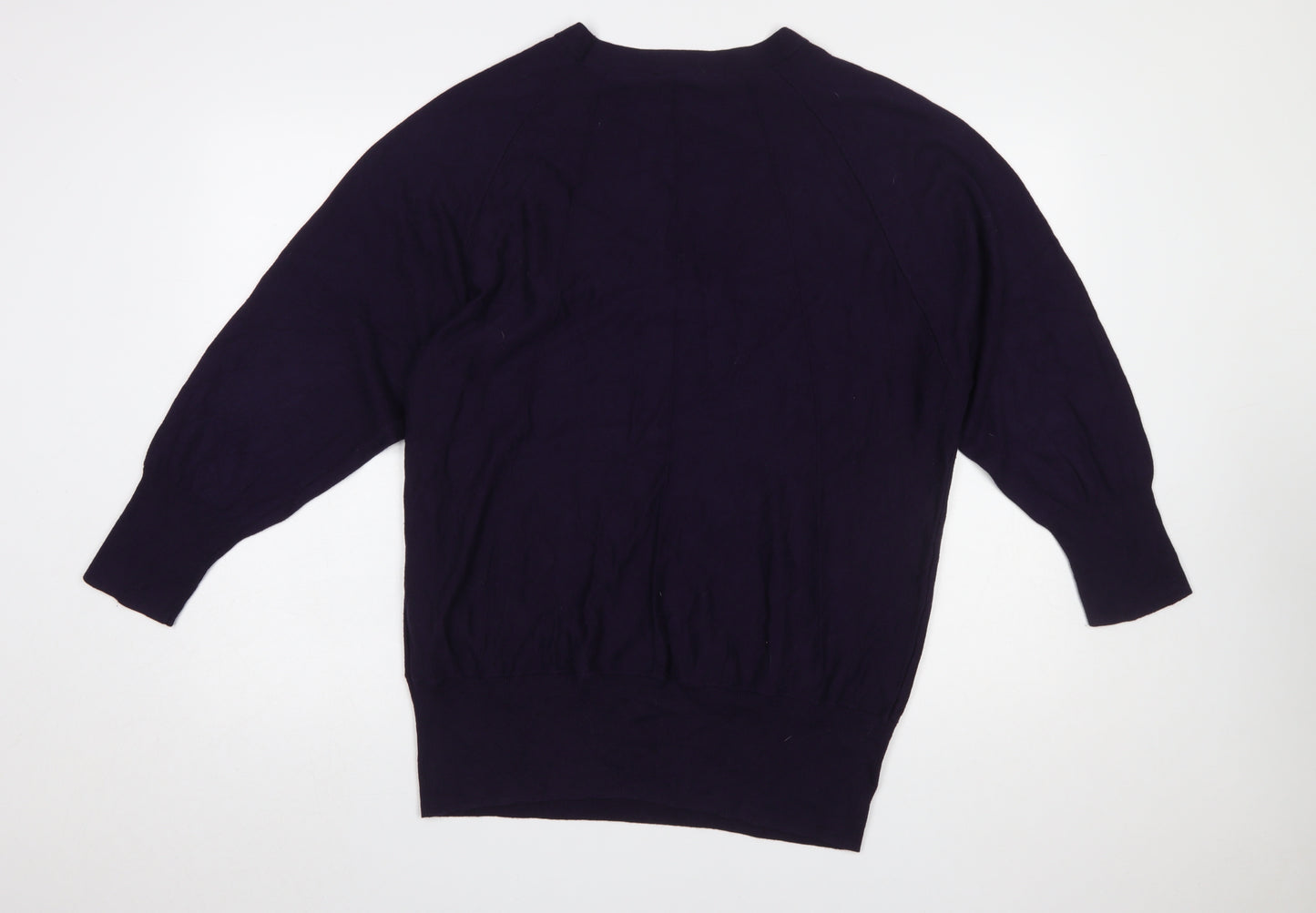 Kaliko Women’s Purple Cotton Blend Long Sleeve Crew Neck Jumper L
