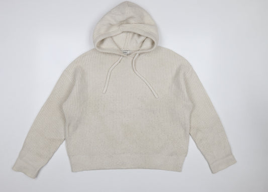 Marks and Spencer Women’s Ivory Hooded Knit Jumper Size M